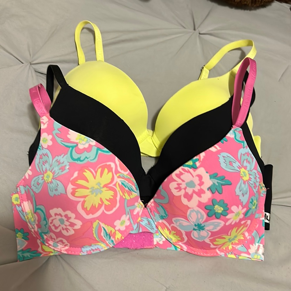 3 Pack Hurley Push Up Bras